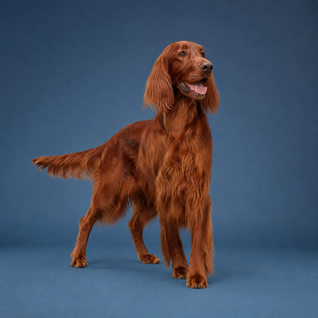 Irish Setter, studio portrait