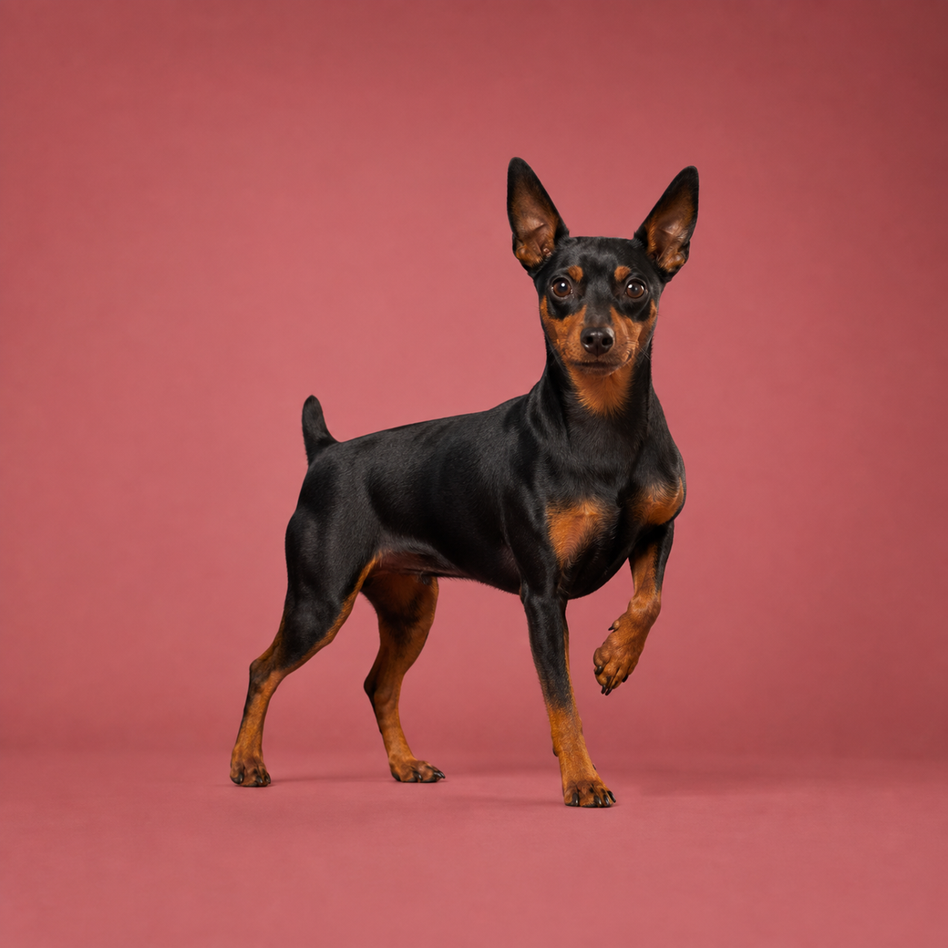 Miniature Pinscher, studio portrait