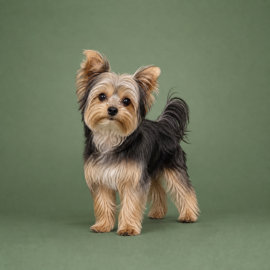Morkie, studio portrait