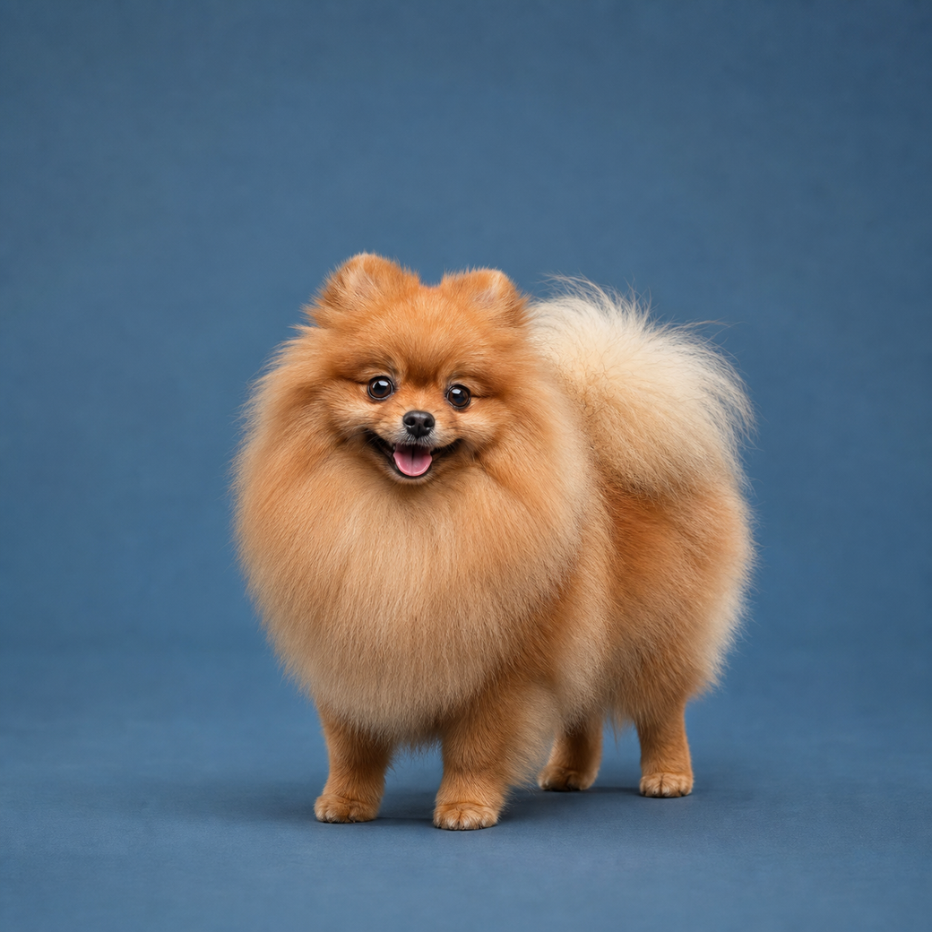 Pomeranian, studio portrait