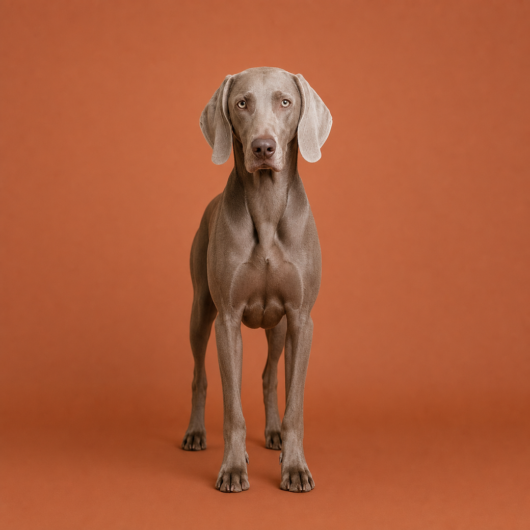 Weimaraner, studio portrait