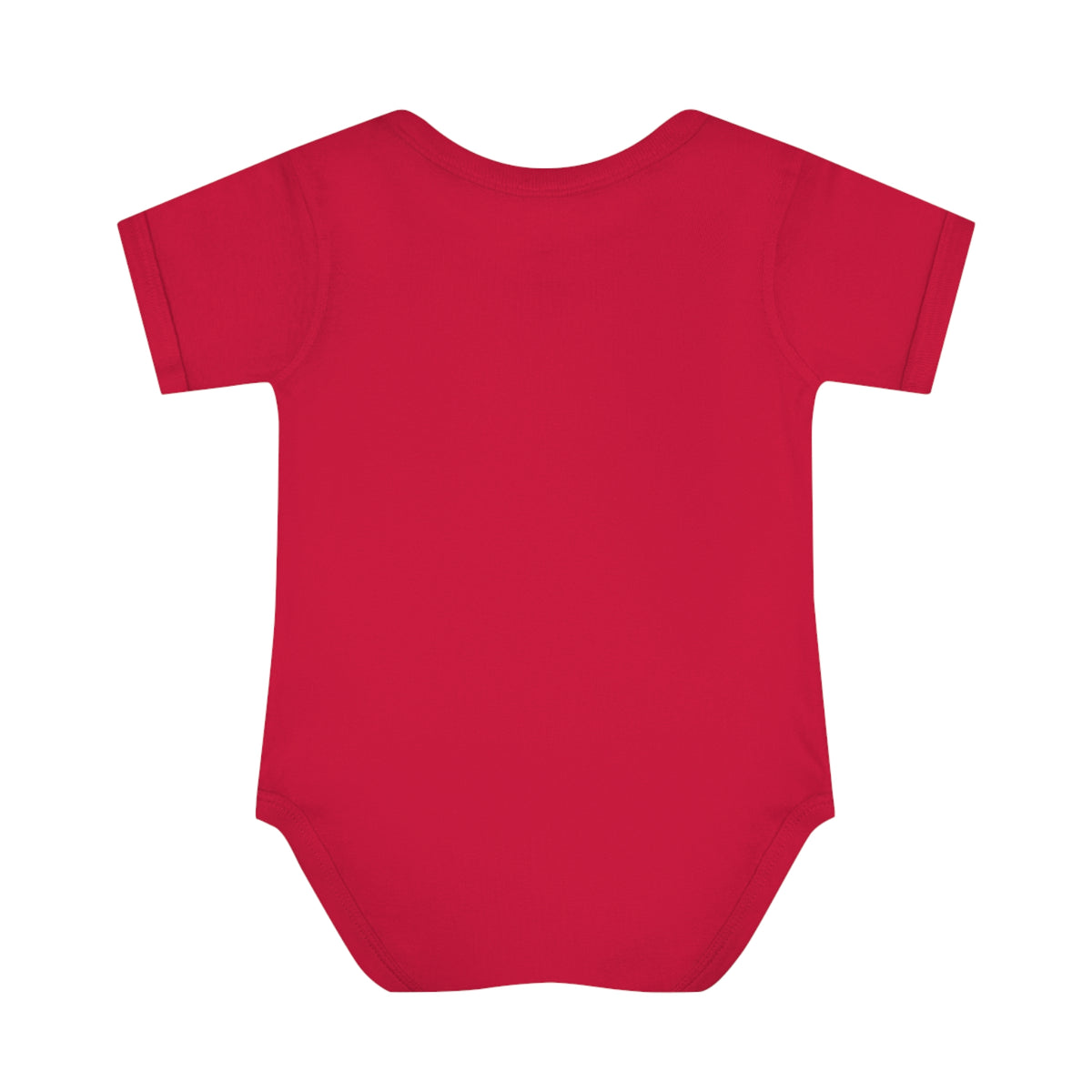 German Shepherd badge art in a ring of red rays on a baby bodysuit