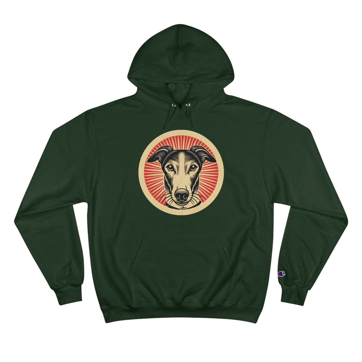 Greyhound Champion Hoodie — Dark Green