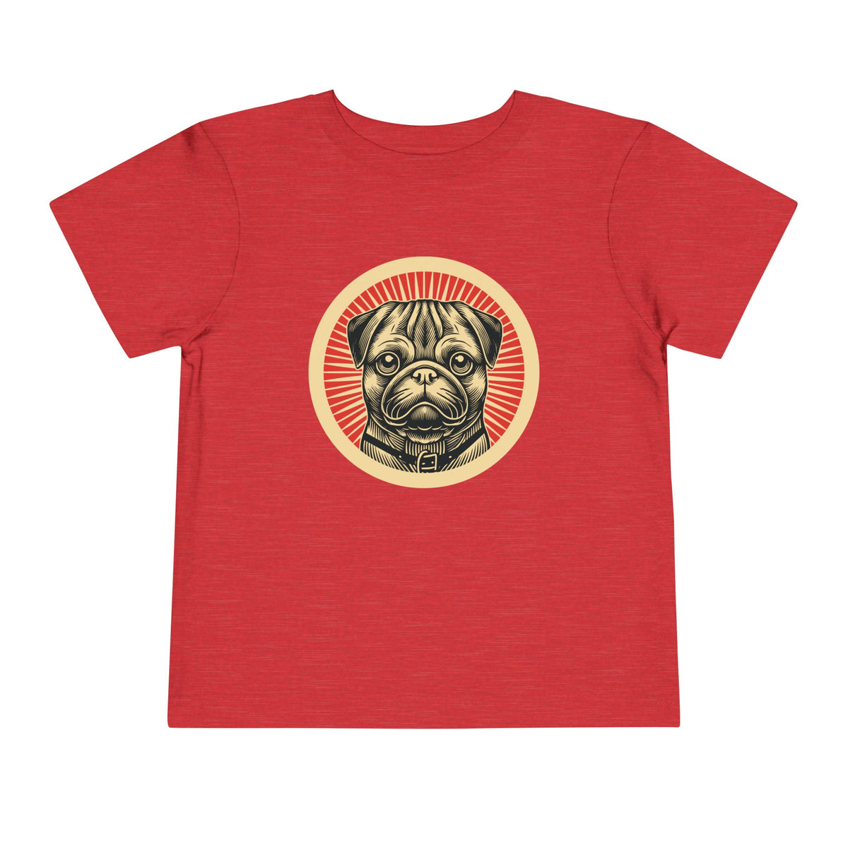 Pug Toddler Tee — Heather Red