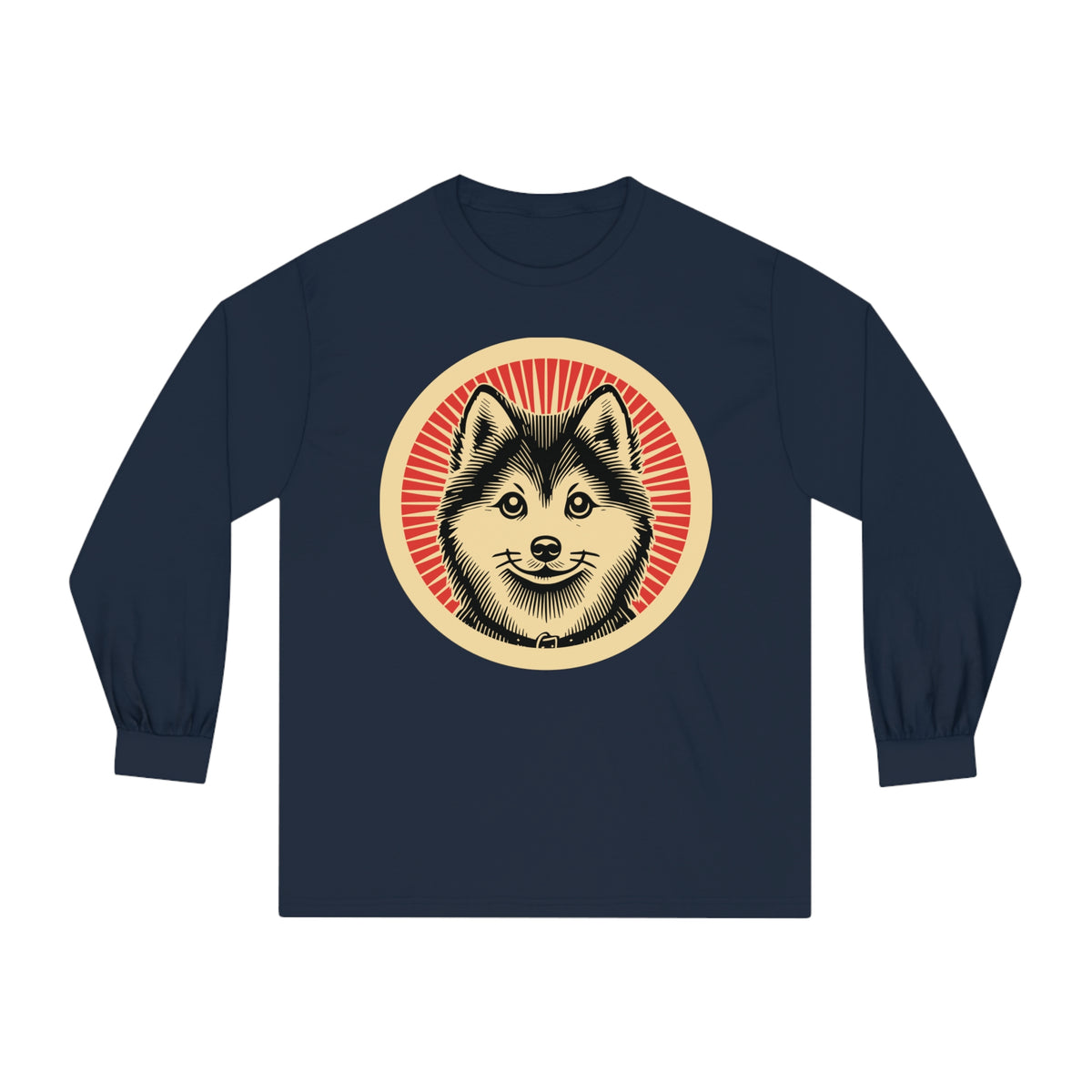 Pomsky Long Sleeve Tee — Navy