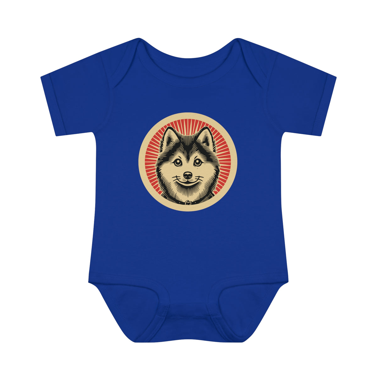 Pomsky Baby Bodysuit — Royal