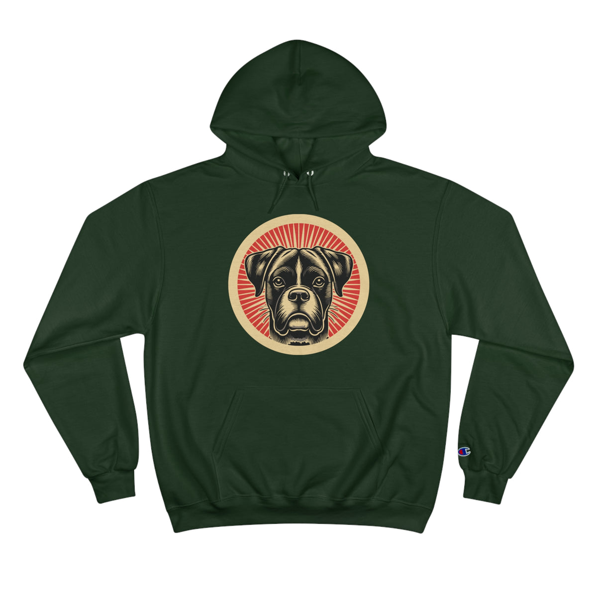 Boxer Champion Hoodie — Dark Green