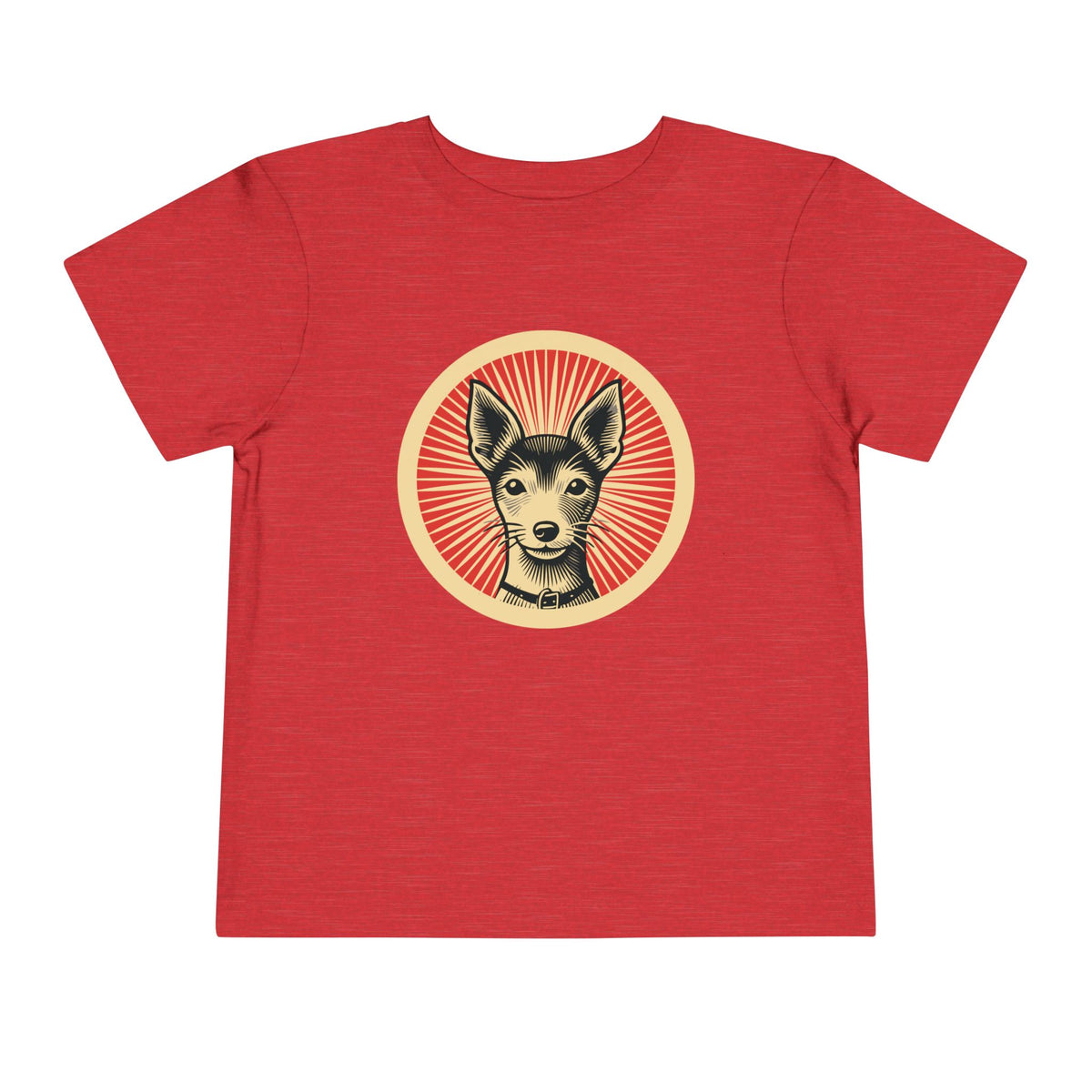 Toy Fox Terrier Toddler Tee — Heather Red