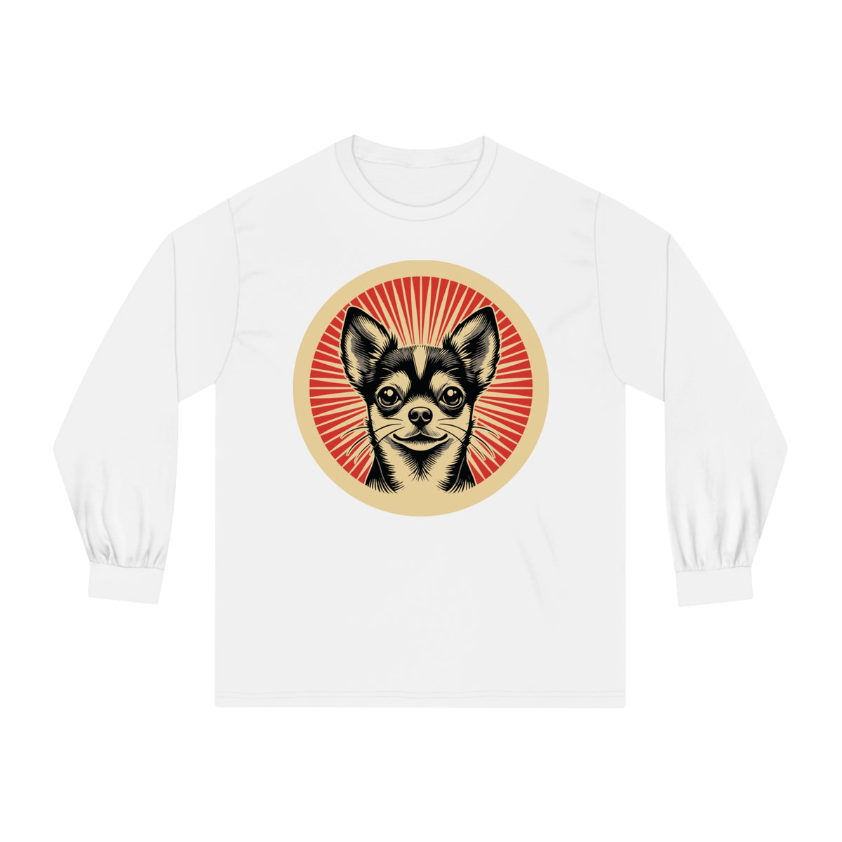Chihuahua Long Sleeve Tee — White