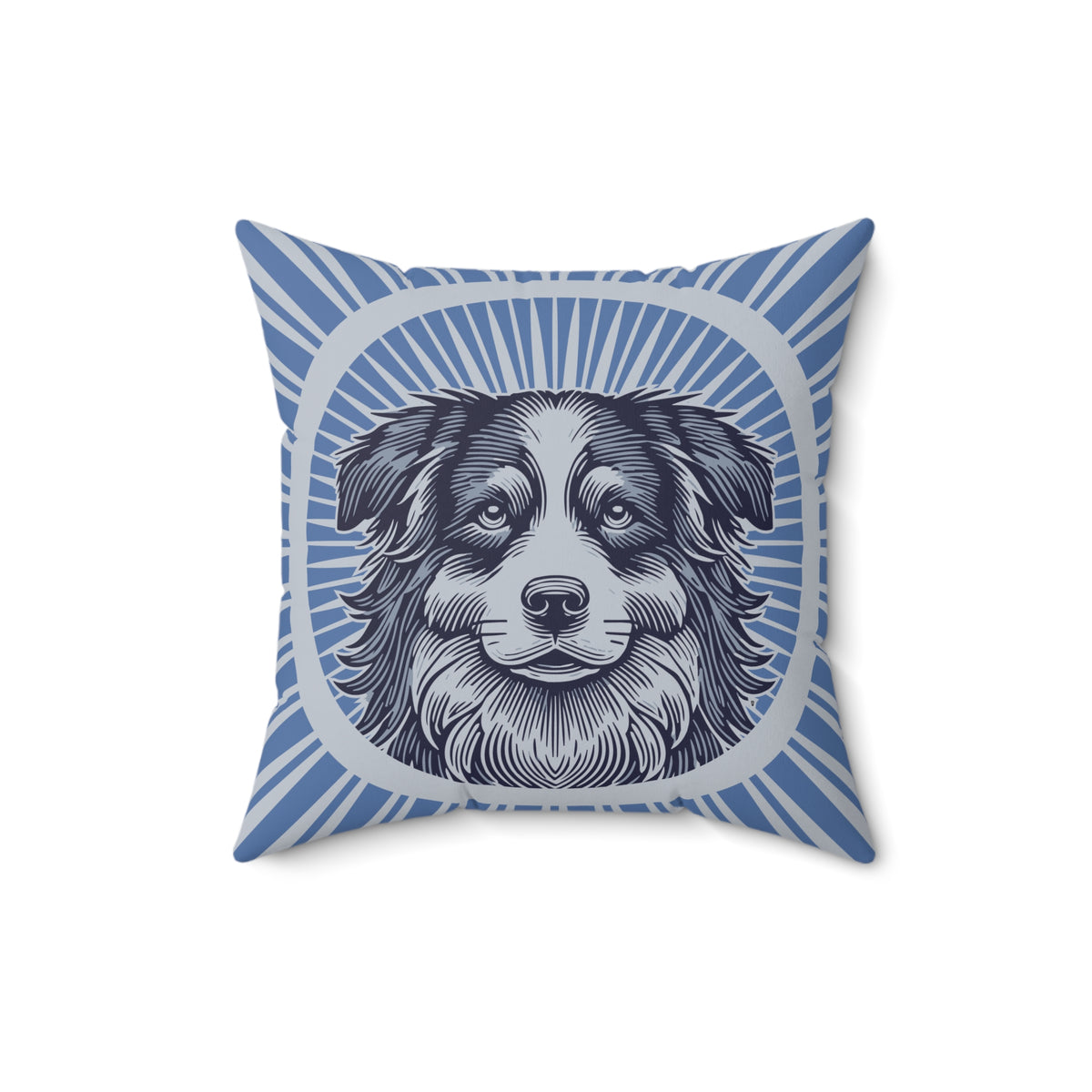 Border Collie Pillow — 16" × 16"