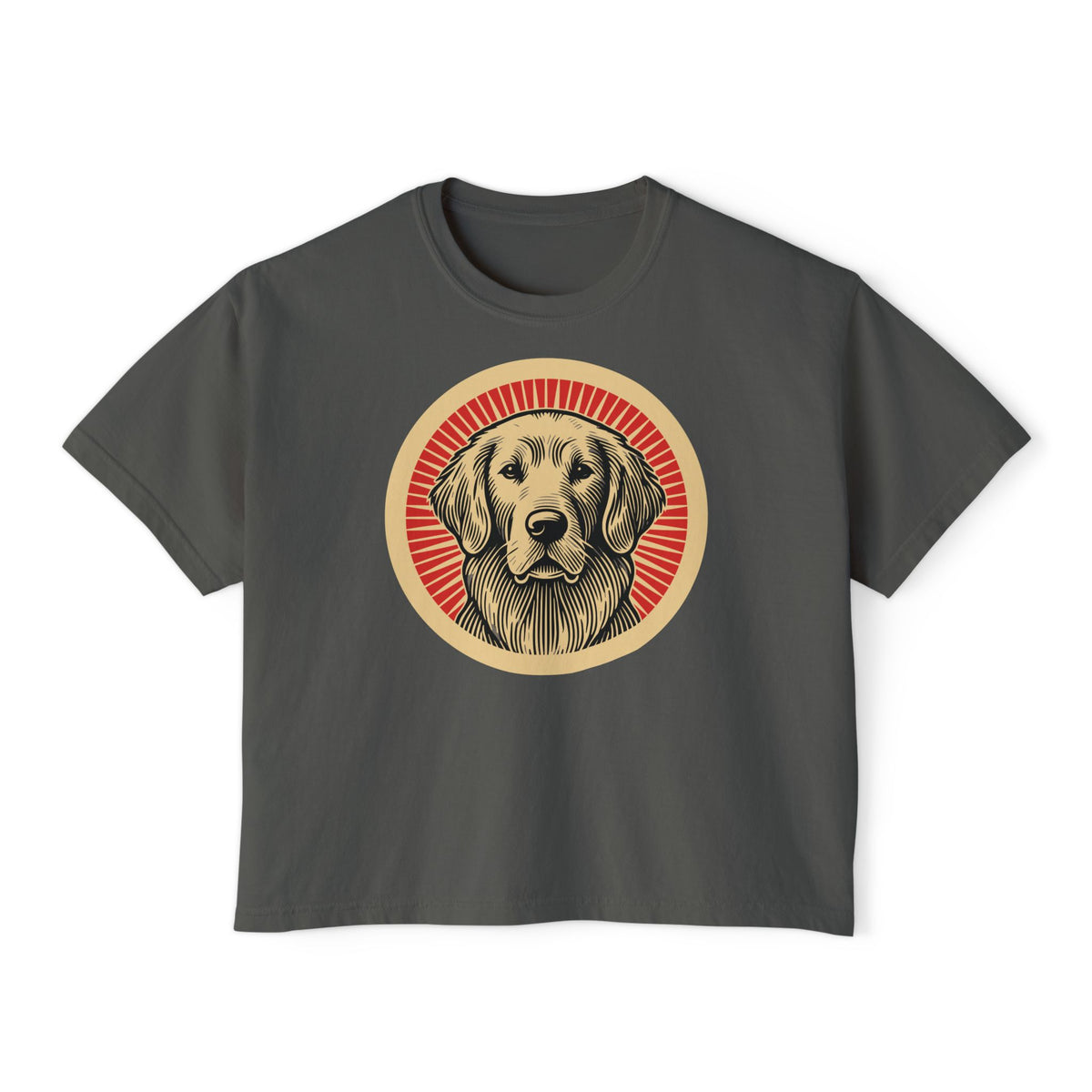 Golden Retriever Boxy Tee — Pepper