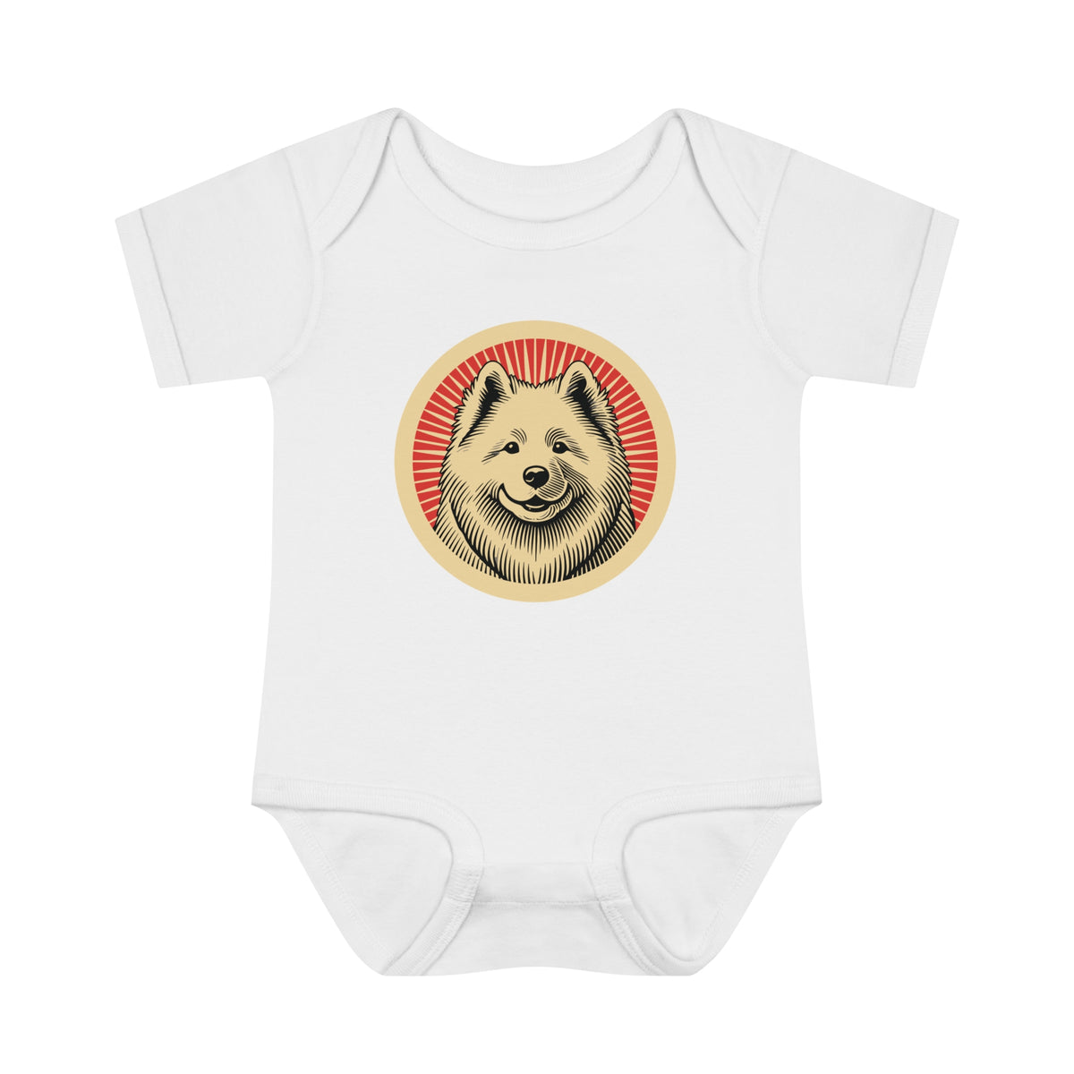 Samoyed Baby Bodysuit — White