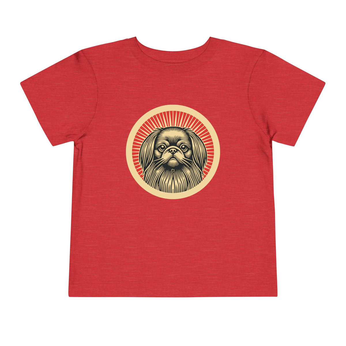 Pekingese Toddler Tee — Heather Red