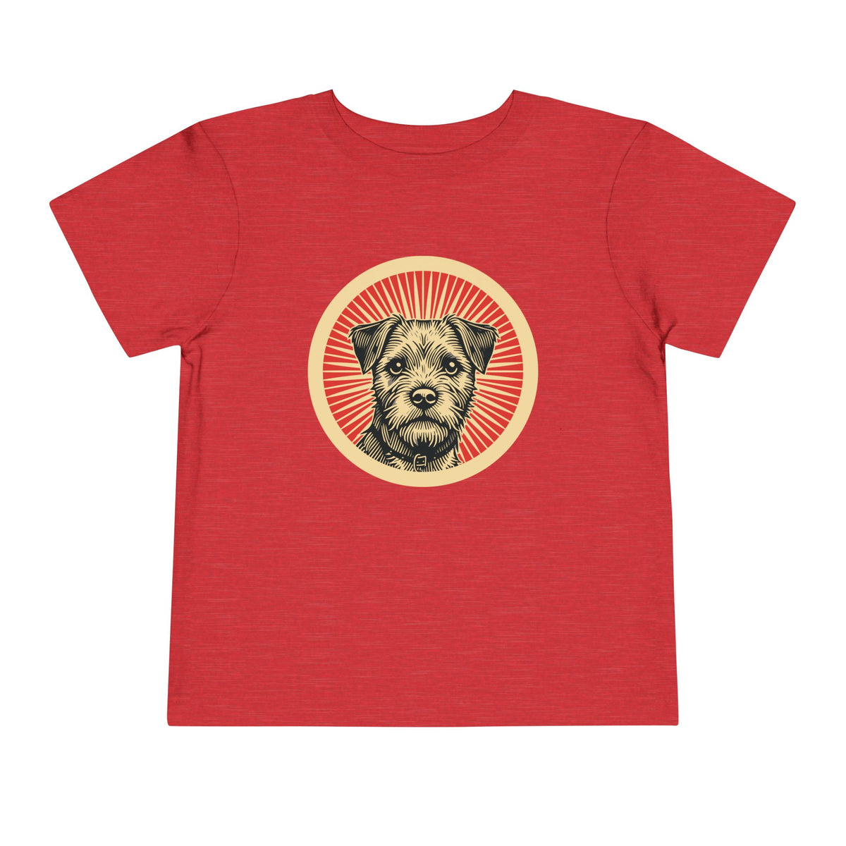 Border Terrier Toddler Tee — Heather Red