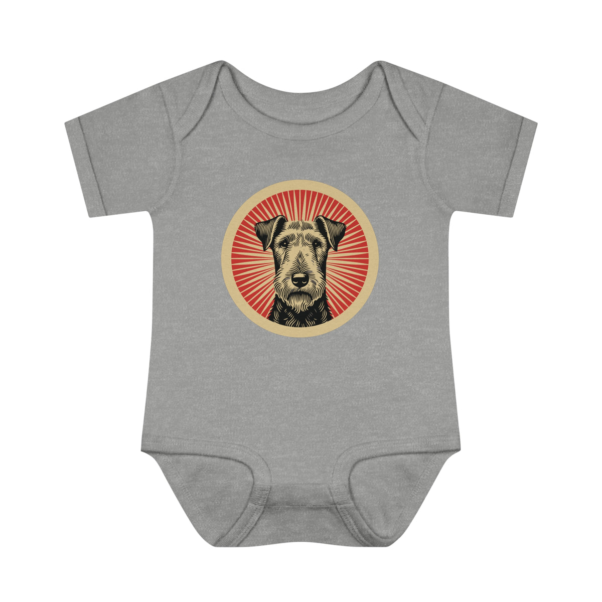 Airedale Terrier Baby Bodysuit — Heather
