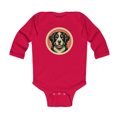 Bernese Mountain Dog Long Sleeve Bodysuit for Infants