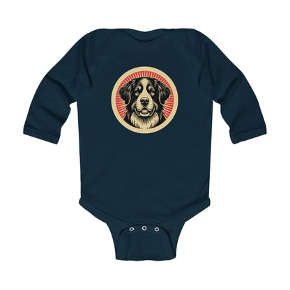 Bernese Mountain Dog Long Sleeve Bodysuit for Infants