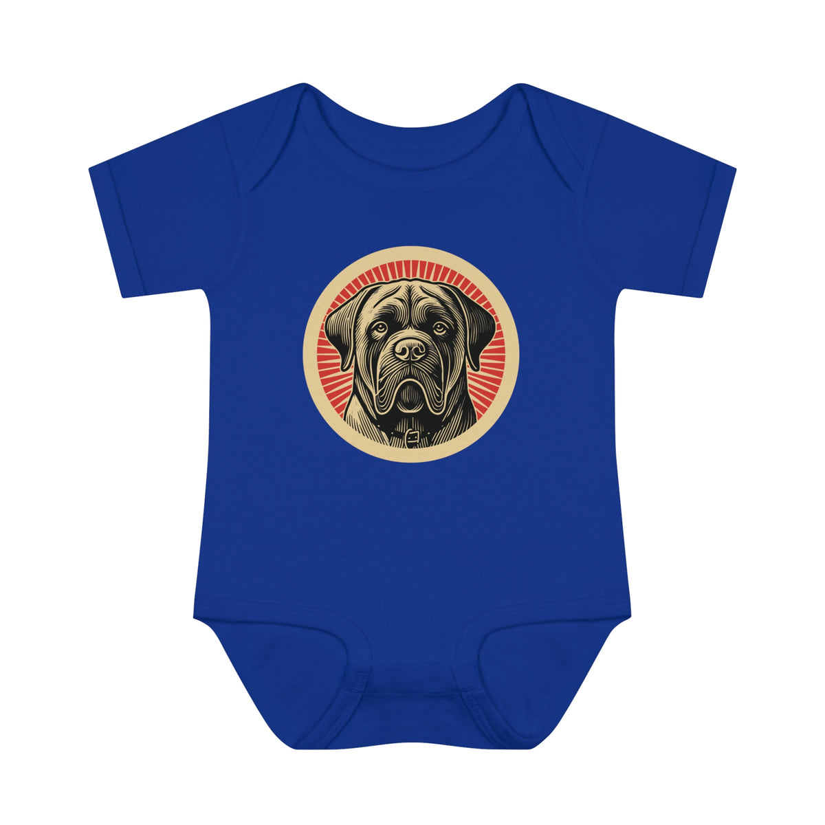 Mastiff Baby Bodysuit — Royal