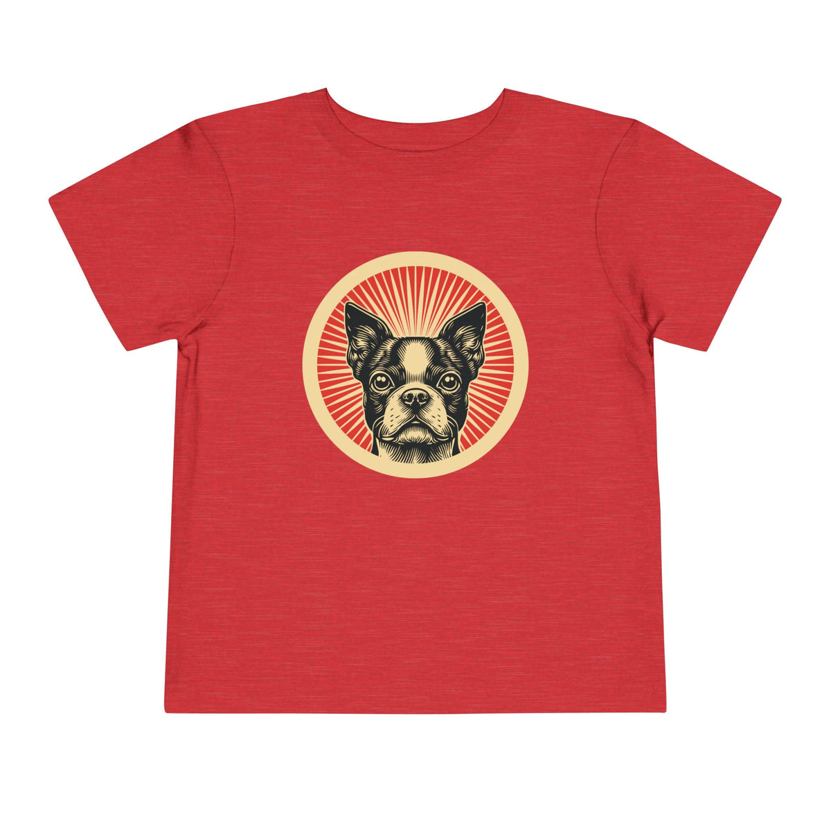 Boston Terrier Toddler Tee — Heather Red