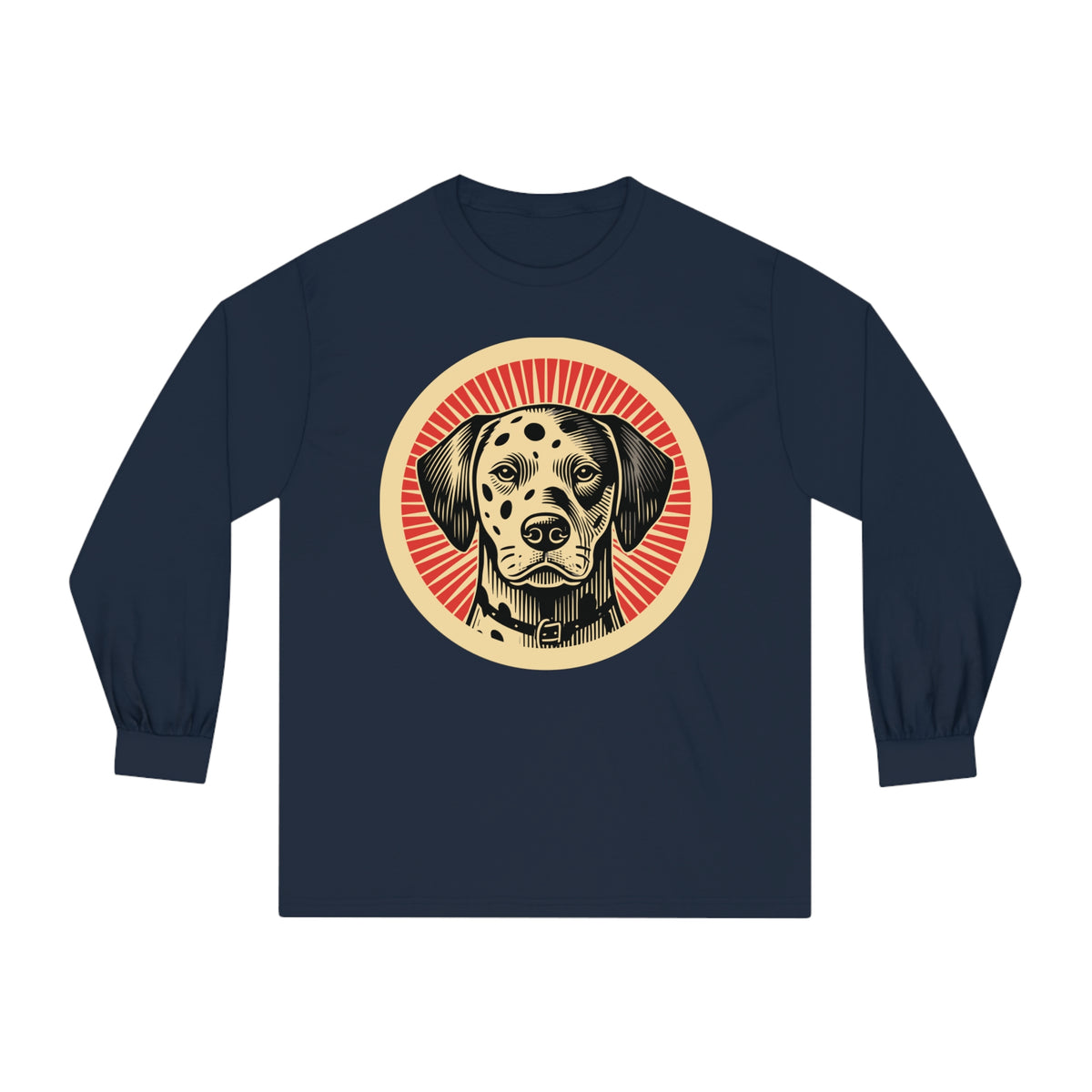 Dalmatian Long Sleeve Tee — Navy