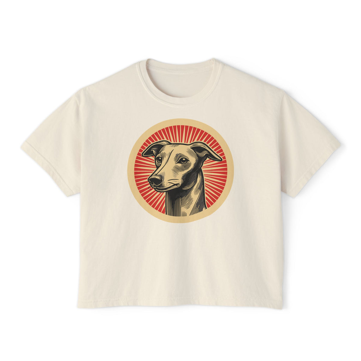 Italian Greyhound Boxy Tee — Ivory