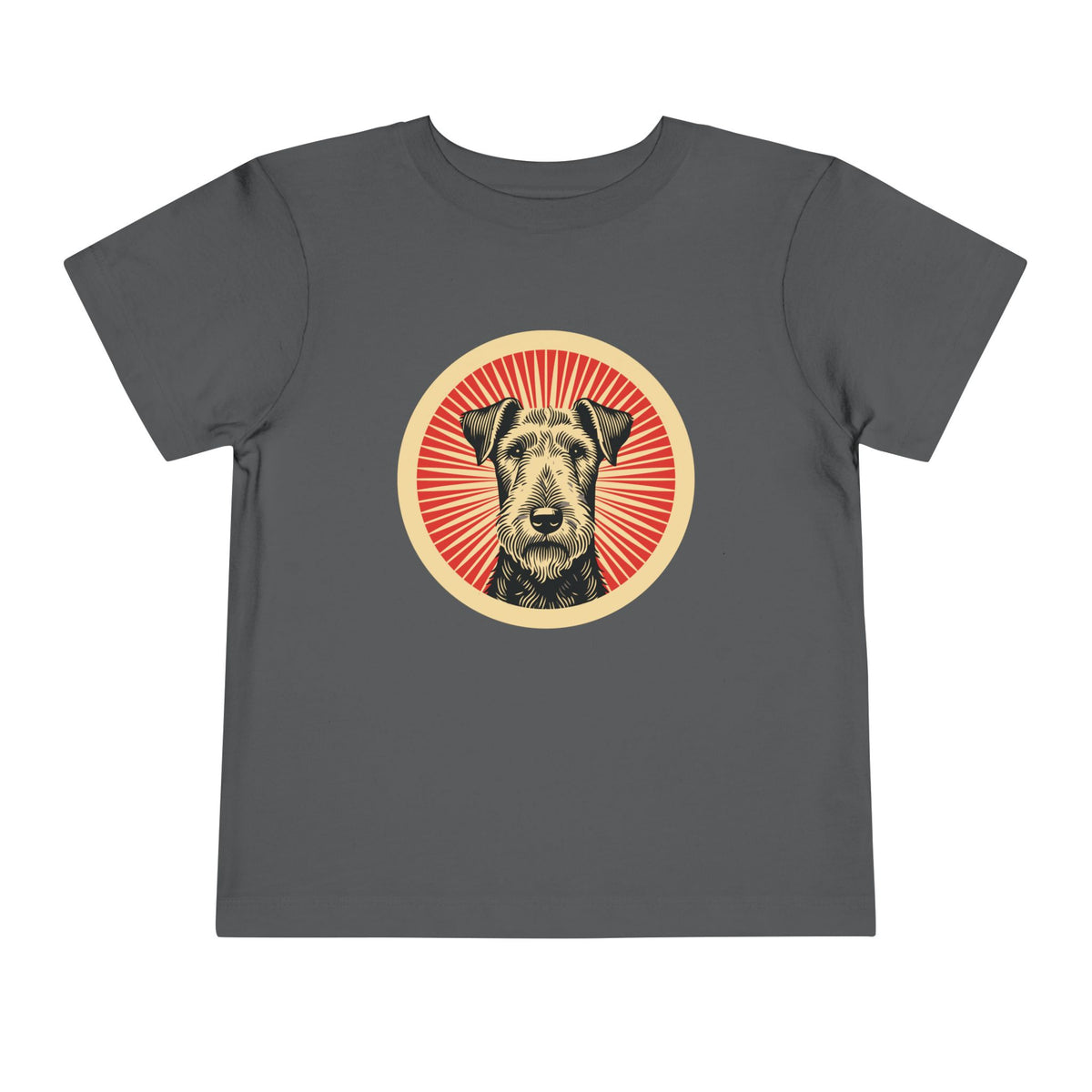 Airedale Terrier Toddler Tee — Asphalt
