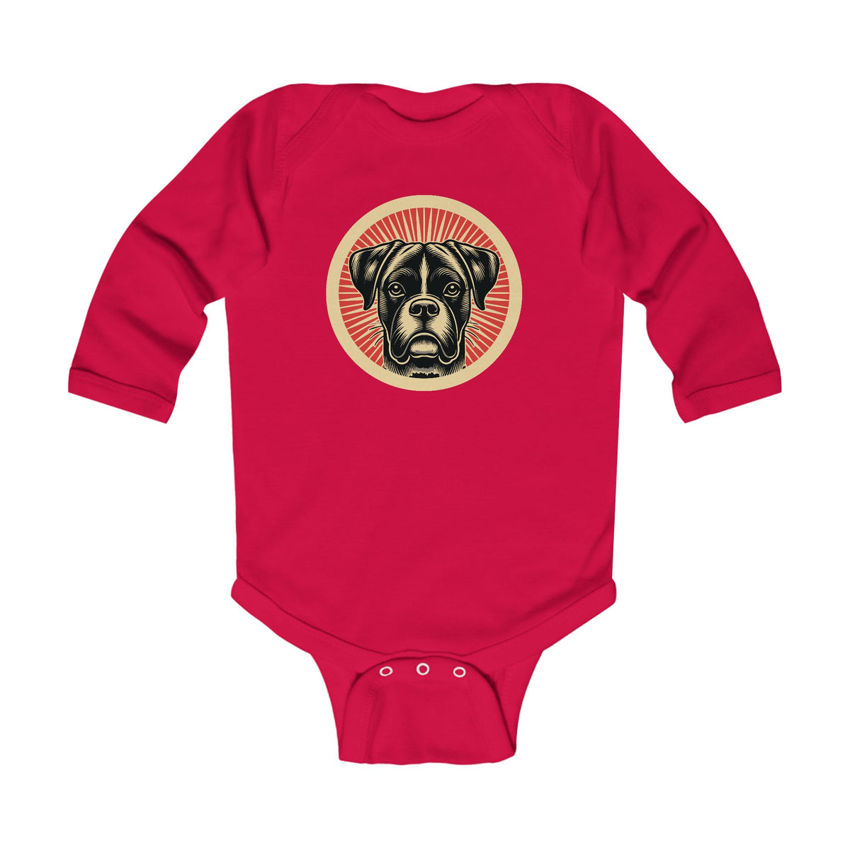 Boxer Sleeved Bodysuit — Red