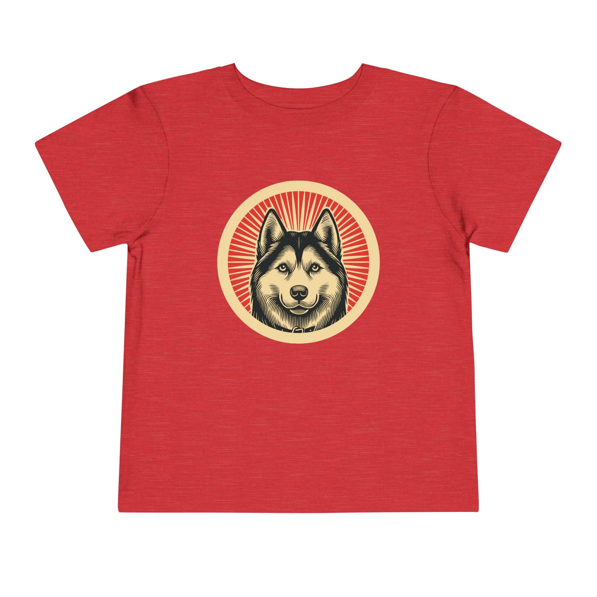 Siberian Husky Toddler Tee — Heather Red