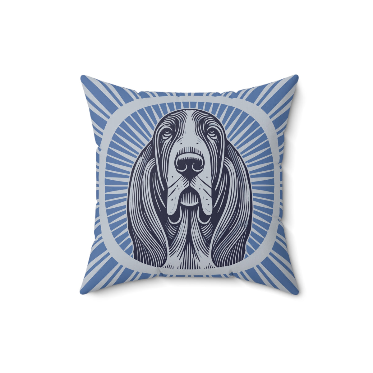 Basset Hound Pillow — 16" × 16"