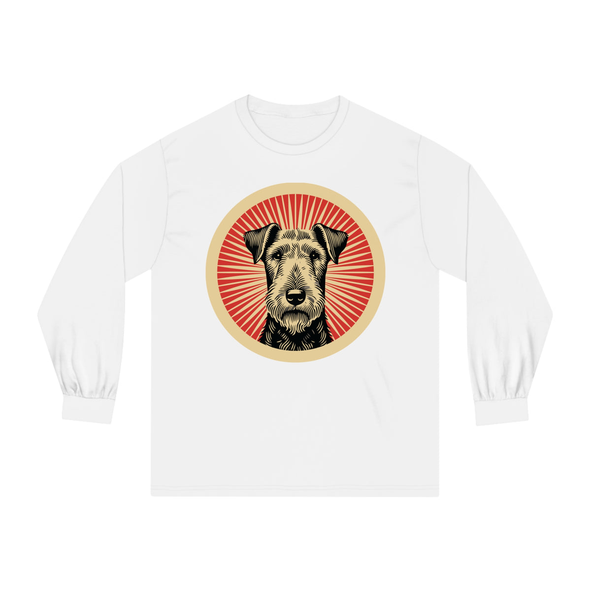 Airedale Terrier Long Sleeve Tee — White