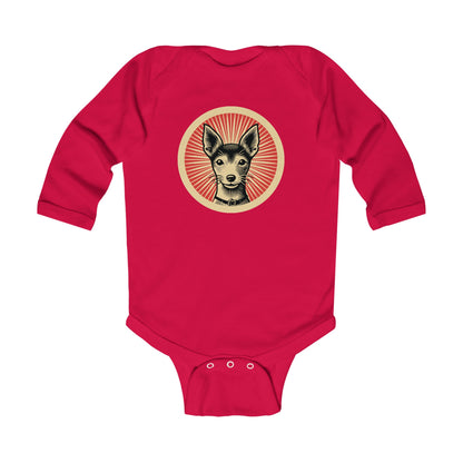 Toy Fox Terrier Long Sleeve Bodysuit for Infants