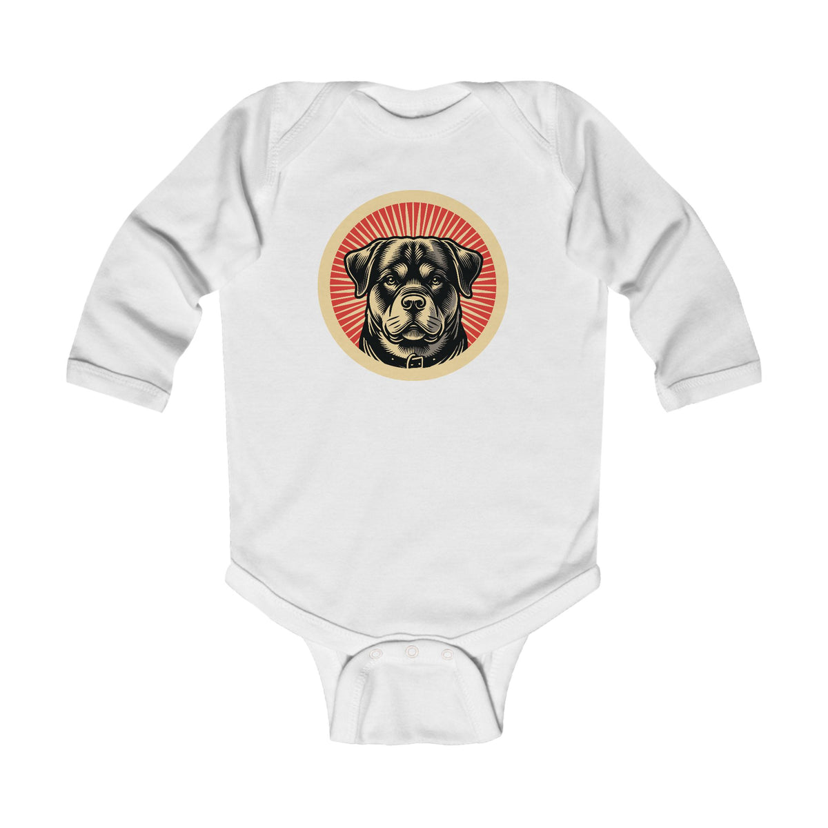 Rottweiler Sleeved Bodysuit — White