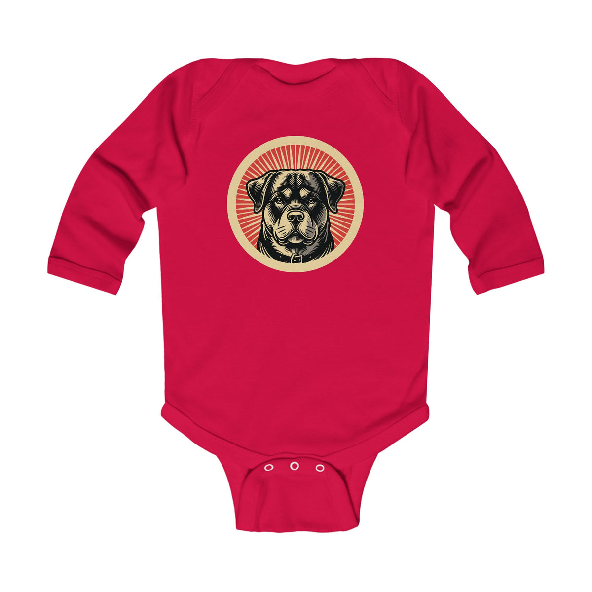 Rottweiler Sleeved Bodysuit — Red