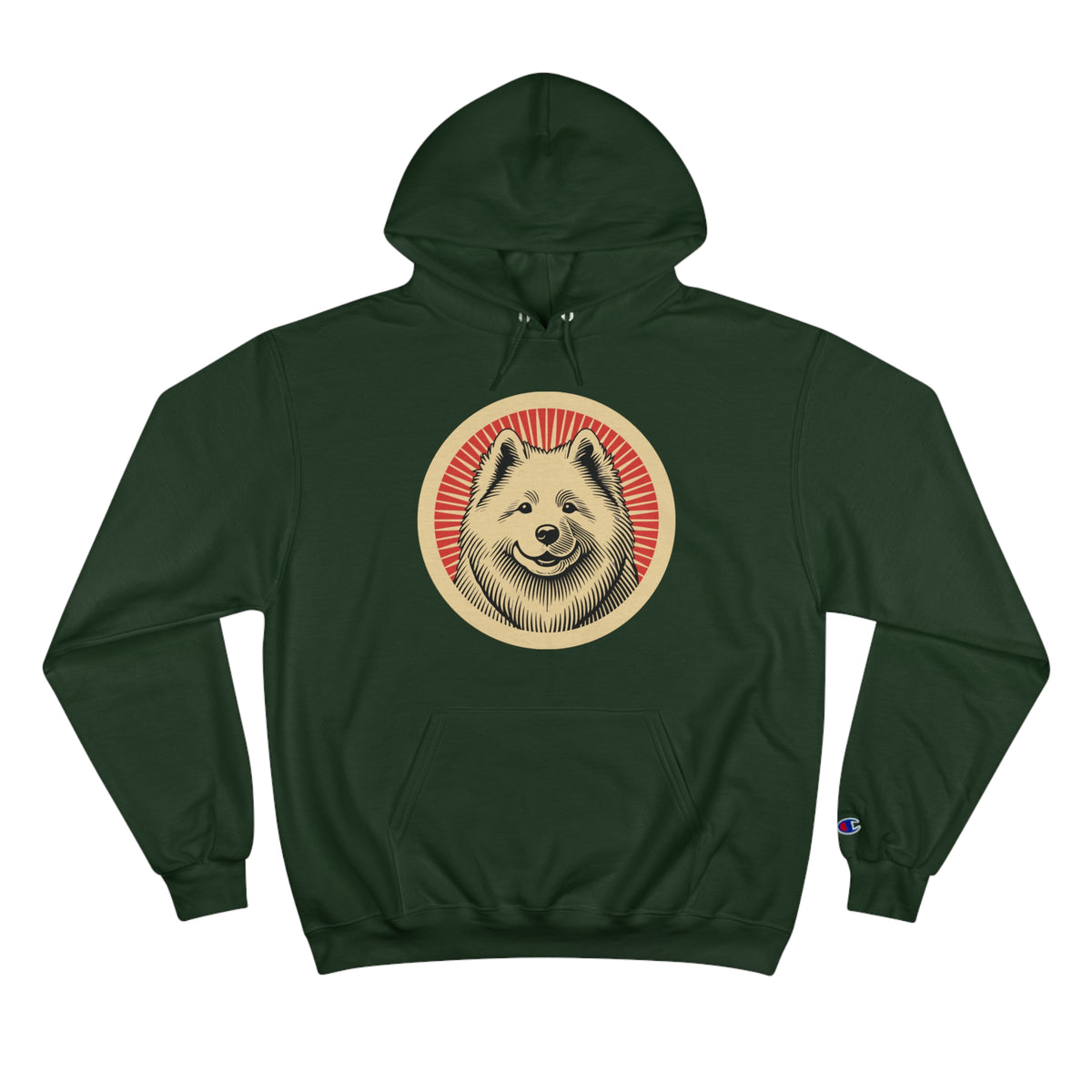 Samoyed Champion Hoodie — Dark Green