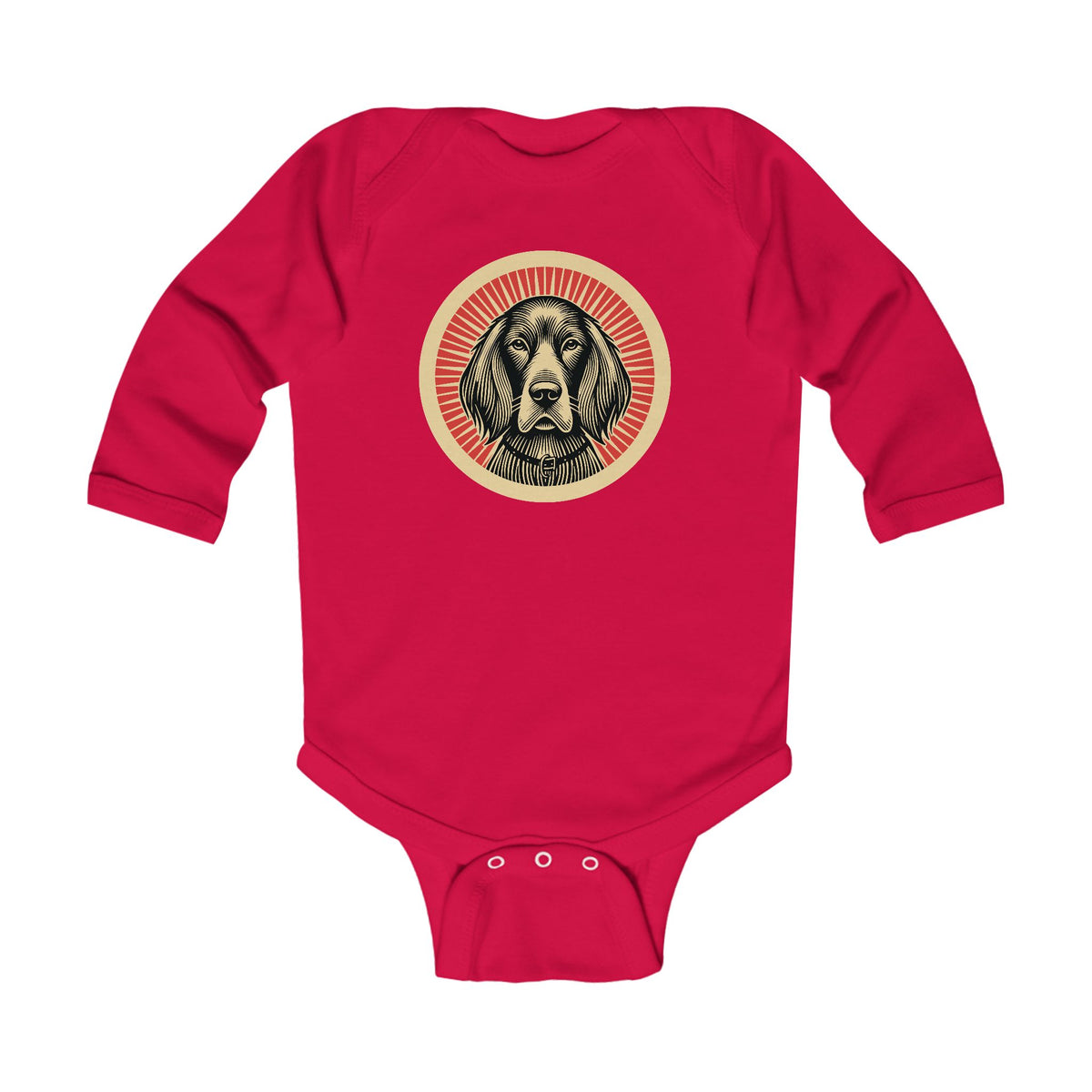 Irish Setter Sleeved Bodysuit — Red