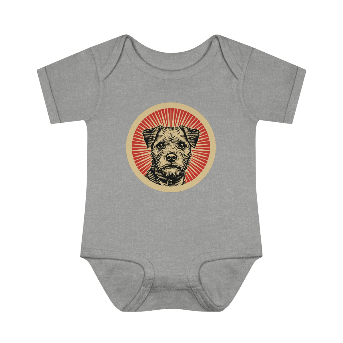 Border Terrier Baby Bodysuit — Heather