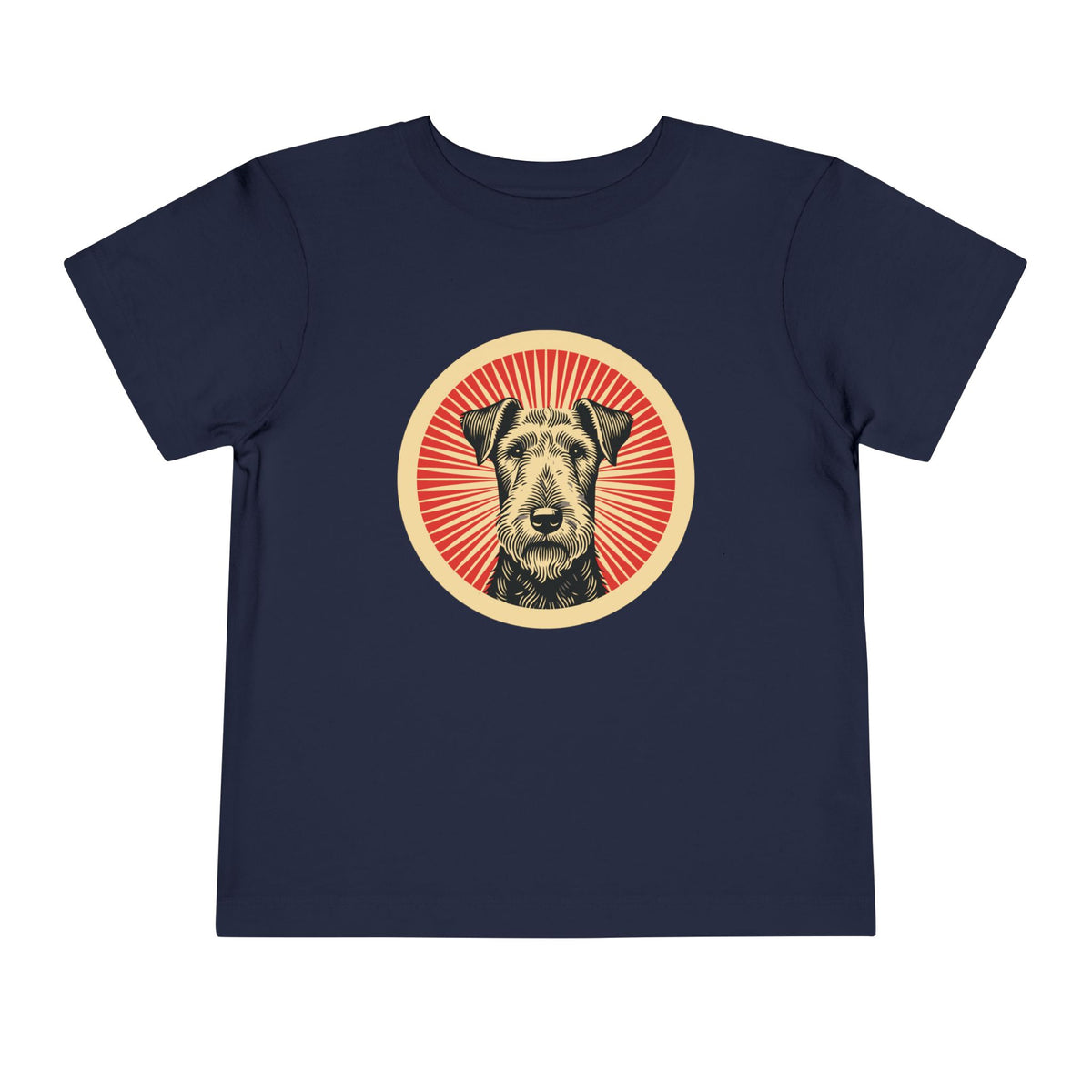 Airedale Terrier Toddler Tee — Navy