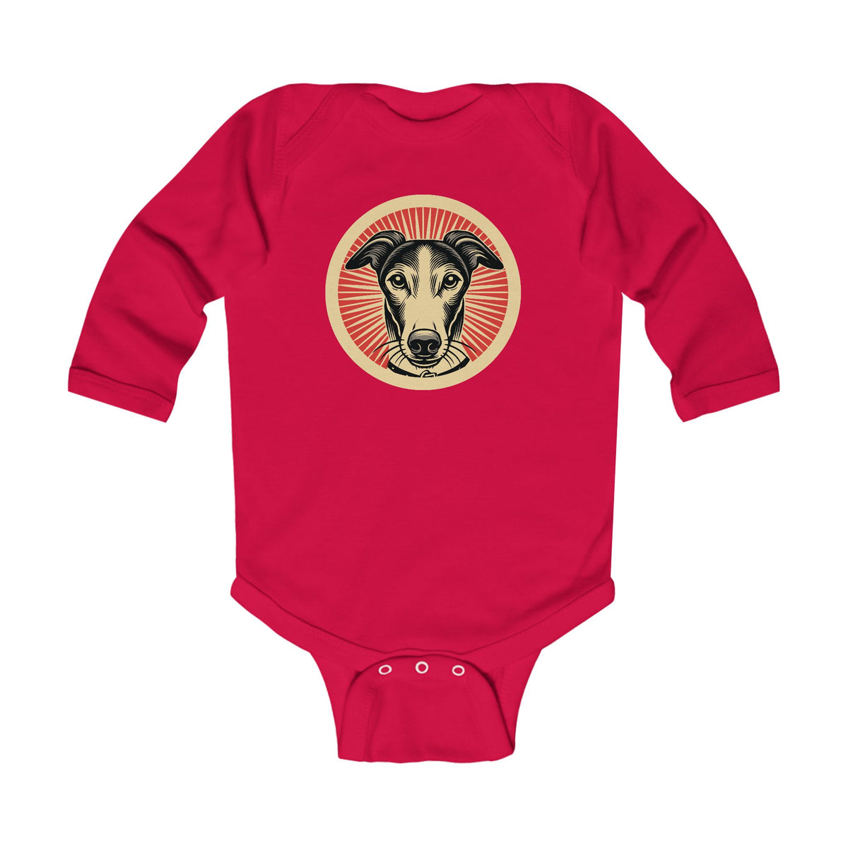Greyhound Sleeved Bodysuit — Red