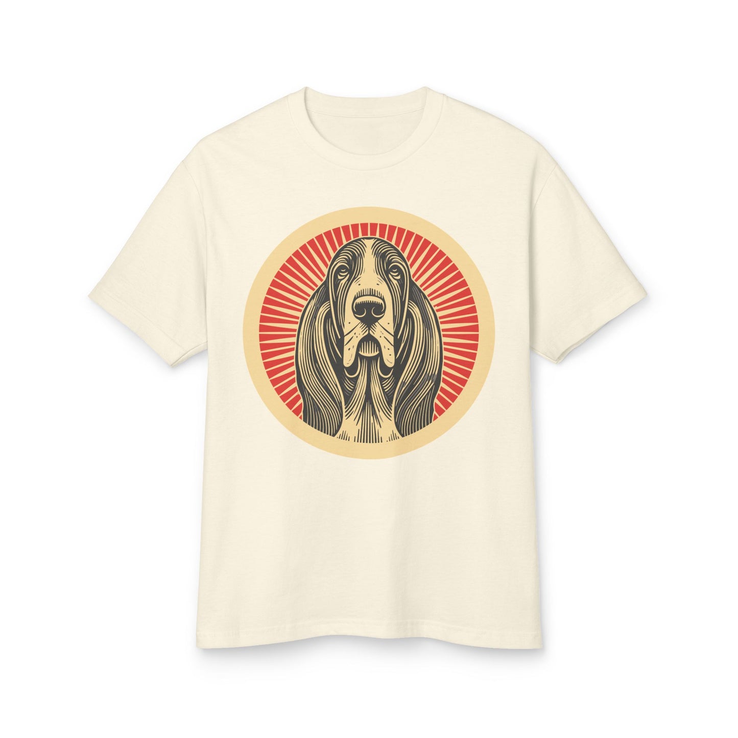 Basset Hound Heavyweight Cotton T-Shirt for Adults