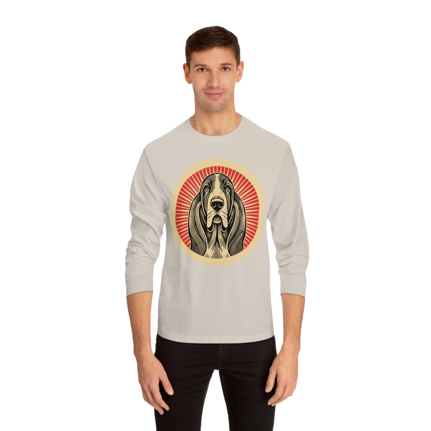 Basset Hound Long Sleeve Tee for Adults