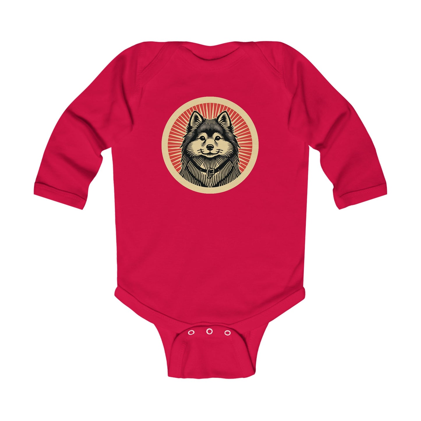 Finnish Spitz Long Sleeve Bodysuit for Infants