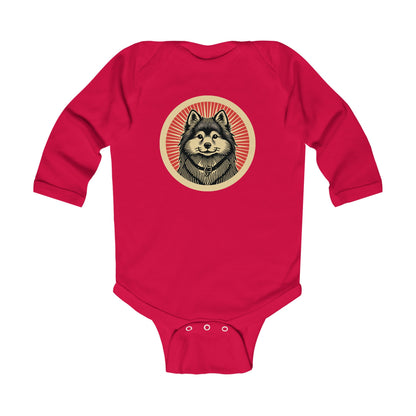 Finnish Spitz Long Sleeve Bodysuit for Infants