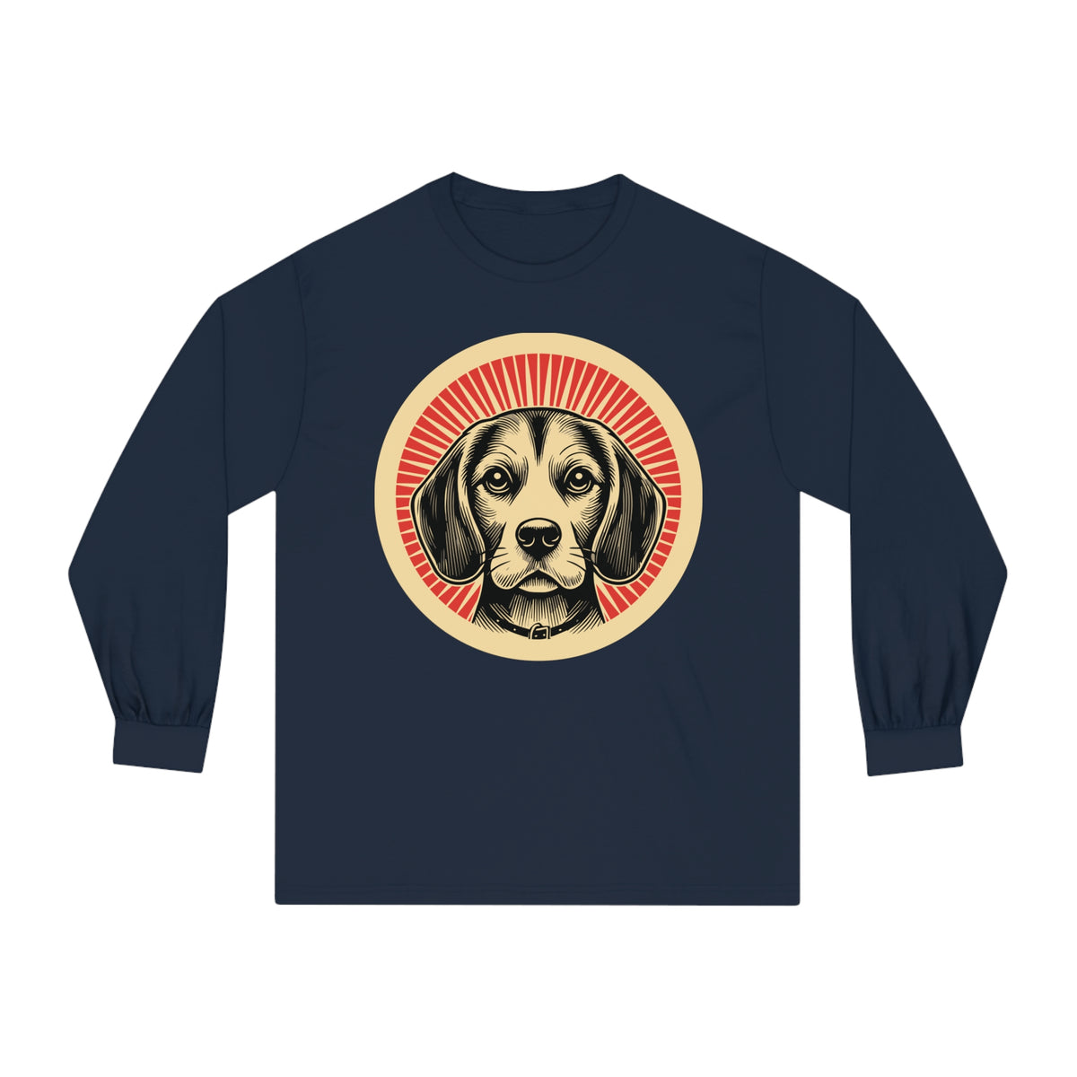 Beagle Long Sleeve Tee — Navy