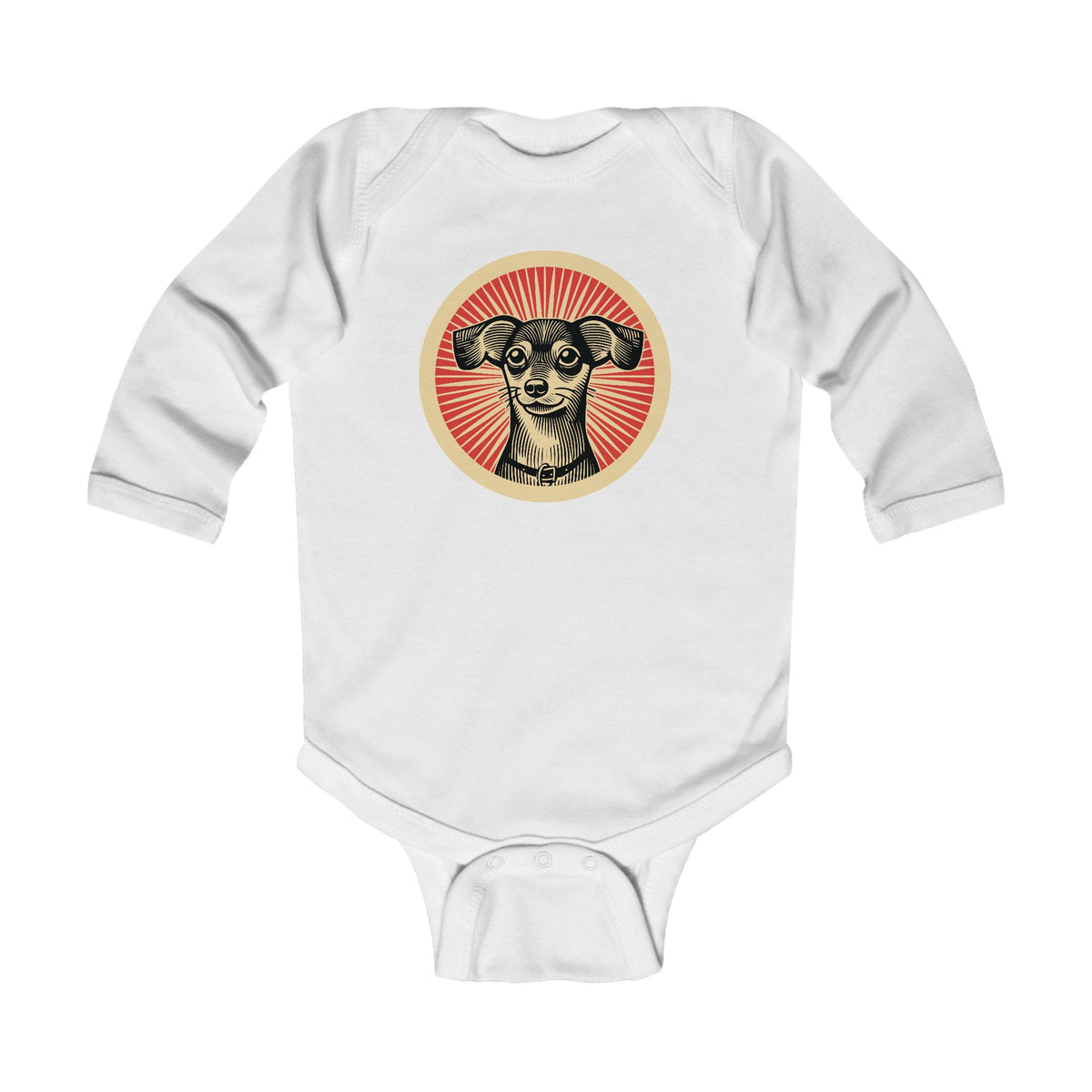 Chiweenie Sleeved Bodysuit — White