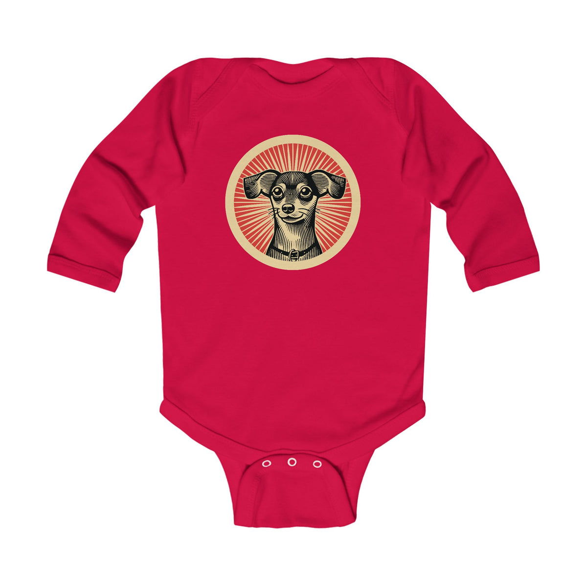 Chiweenie Sleeved Bodysuit — Red