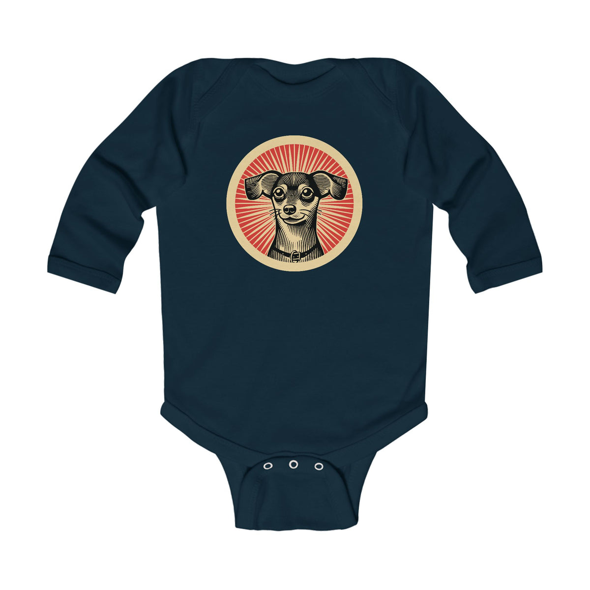 Chiweenie Sleeved Bodysuit — Navy