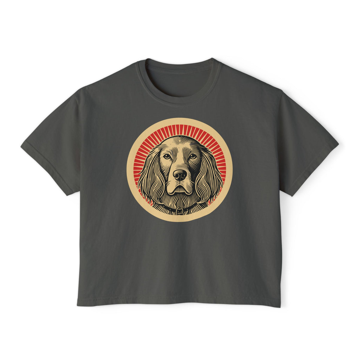 English Setter Boxy Tee — Pepper