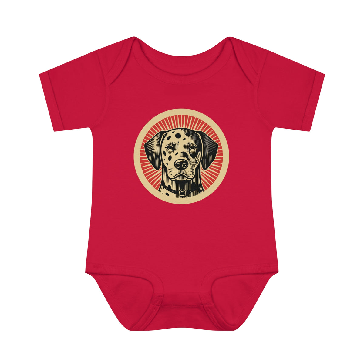 Dalmatian Baby Bodysuit — Red