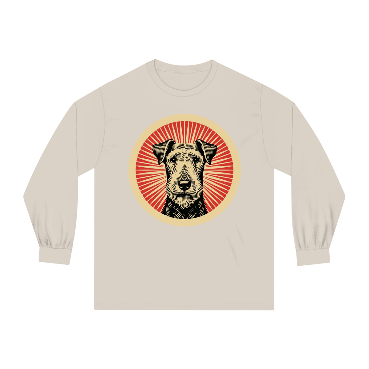 Airedale Terrier Long Sleeve Tee — Sand