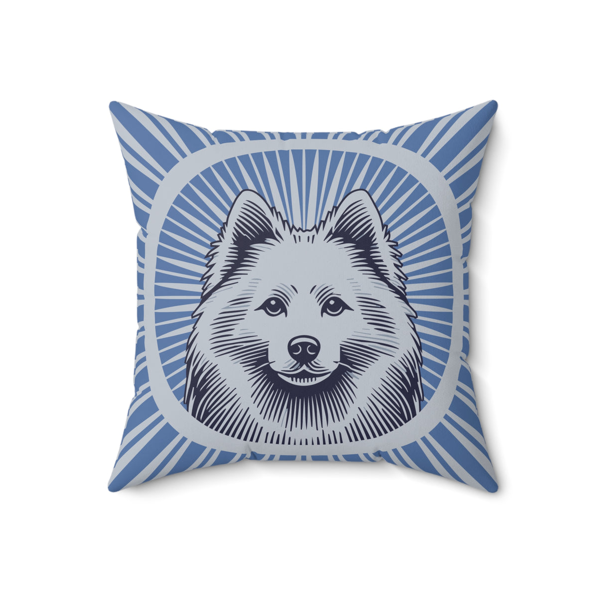 American Eskimo Dog Pillow — 18" × 18"